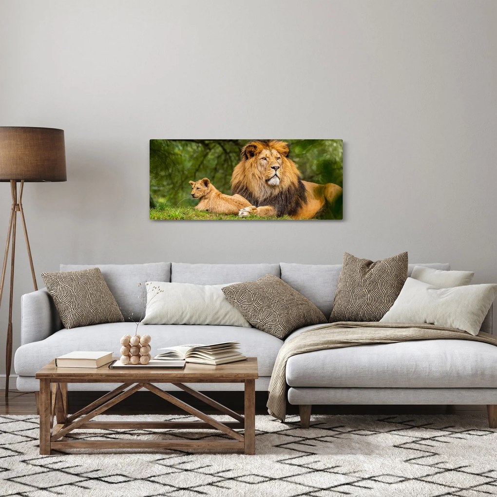 Oroszlánok képe (120x50 cm)