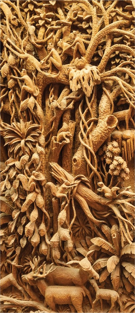 Fotótapéta Fa dzsungel elefántokkal és szarvasokkal 91x211