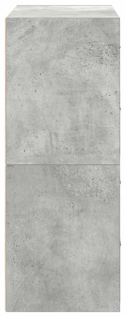 szekrények 2 fiókkal 2 db betonszürke 60x31x40 cm gépelt fa