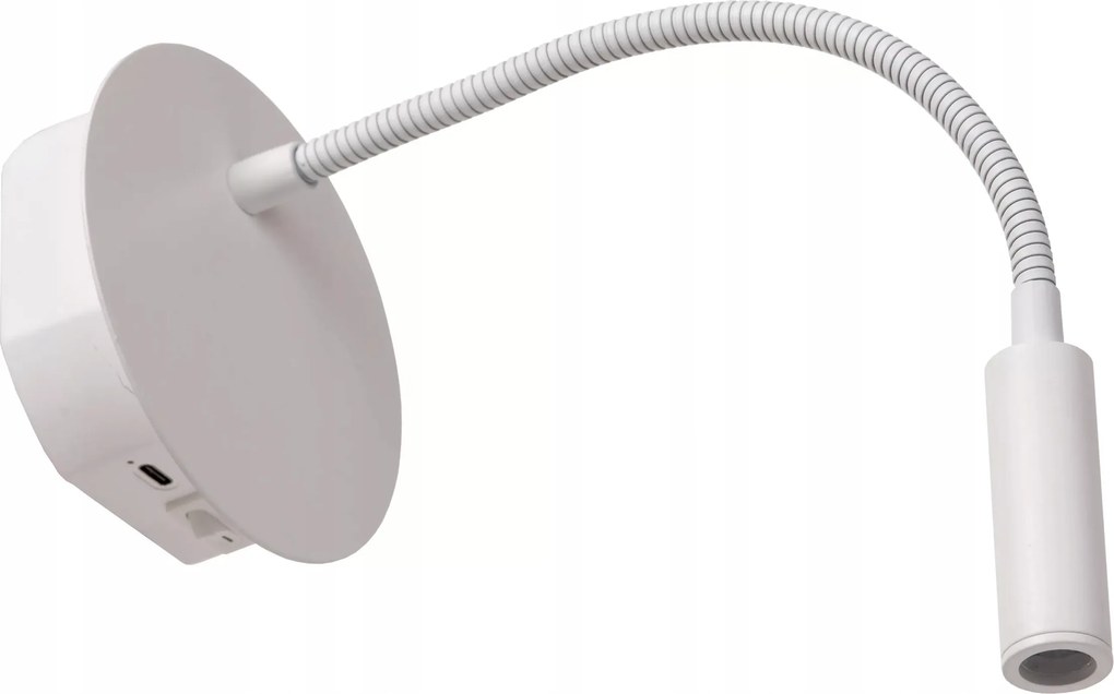 Fali lámpa állítható Led fehér rugalmas olvasókar Lucide