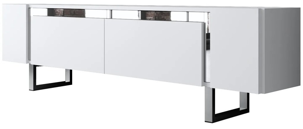 TV szekrény Yildiz - White, Silver