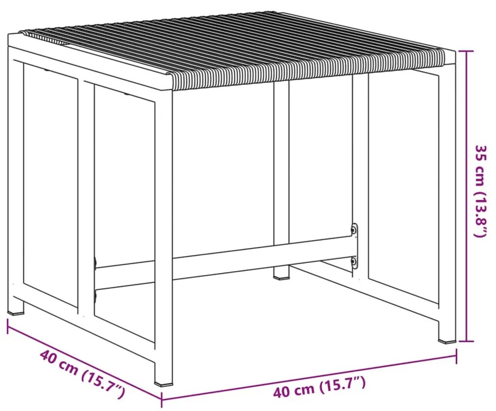 4 db fekete polyrattan kerti ülőke