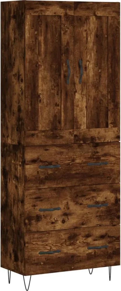 vidaXL füstös tölgy színű szerelt fa magasszekrény 69,5 x 34 x 180 cm