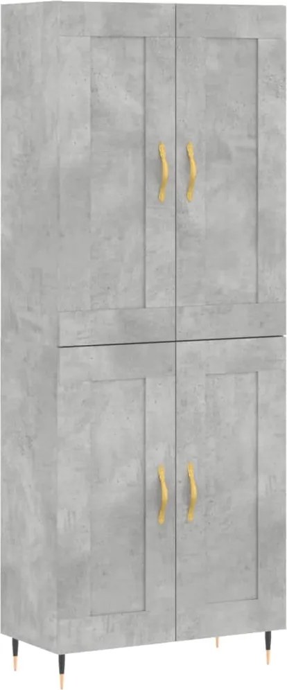 vidaXL betonszürke szerelt fa magasszekrény 69,5 x 34 x 180 cm