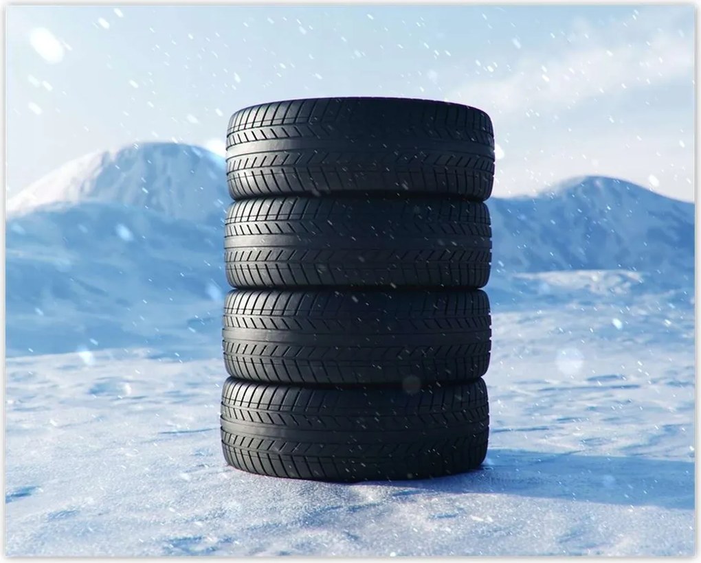 Poszterek 50x40 4 Nyári gumiabroncsok a hóban