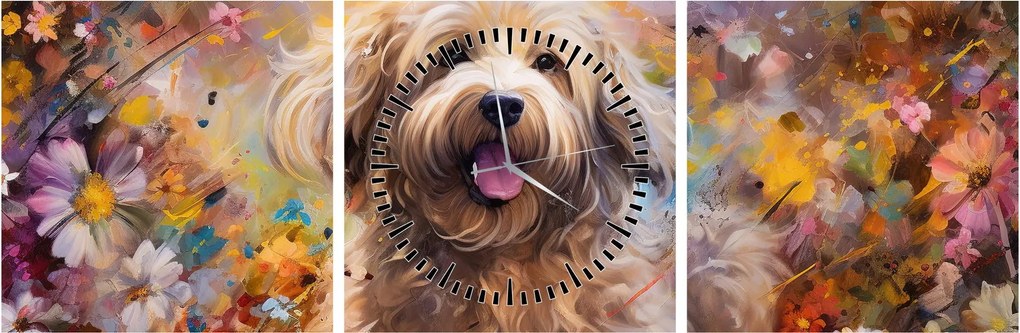 Kép - Happy Dog II. (órával) (90x30 cm)