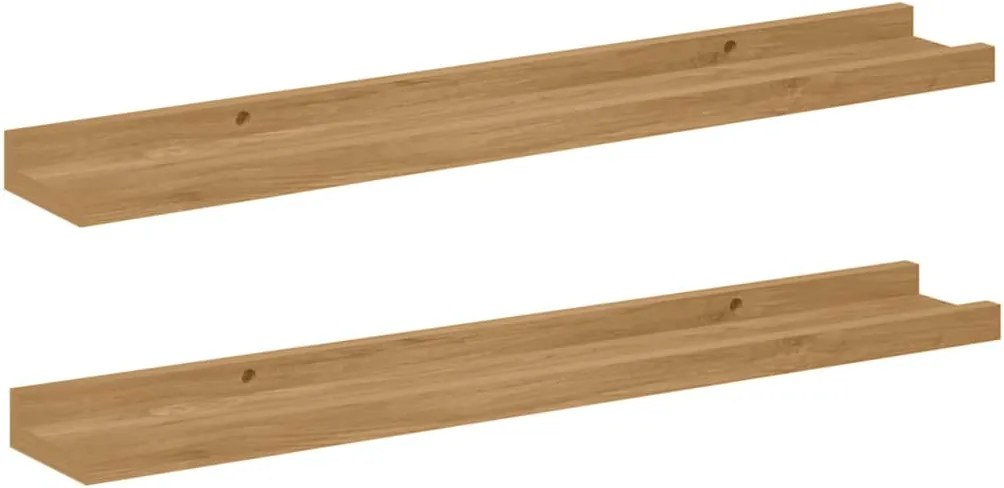 vidaXL Falpolc polcokkal tárolóval 2 pcs Barna 60 x 9 x 3 cm Faanyag