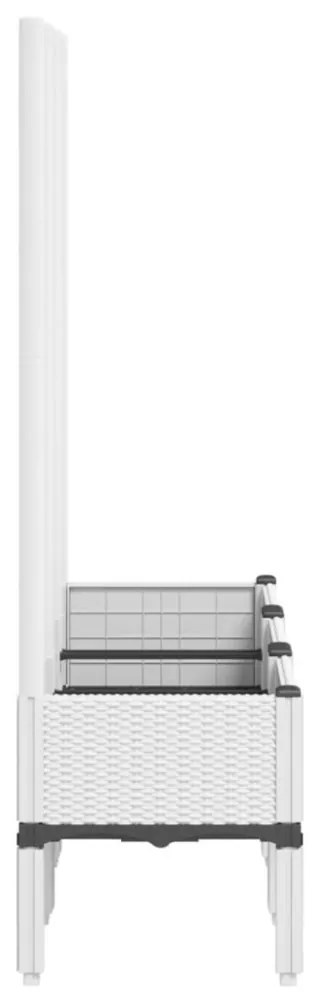 fehér polipropilén rácsos kerti ültetőláda 120 x 40 x 142 cm