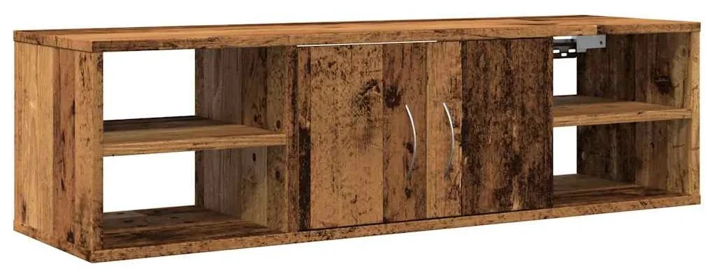 antik fa színű szerelt fa faliszekrény 101x30x29 cm