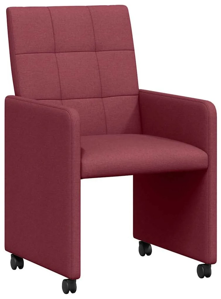 Kerekes Étkező Székek 2 pcs bordó 58 x 65 x 94 cm szövet