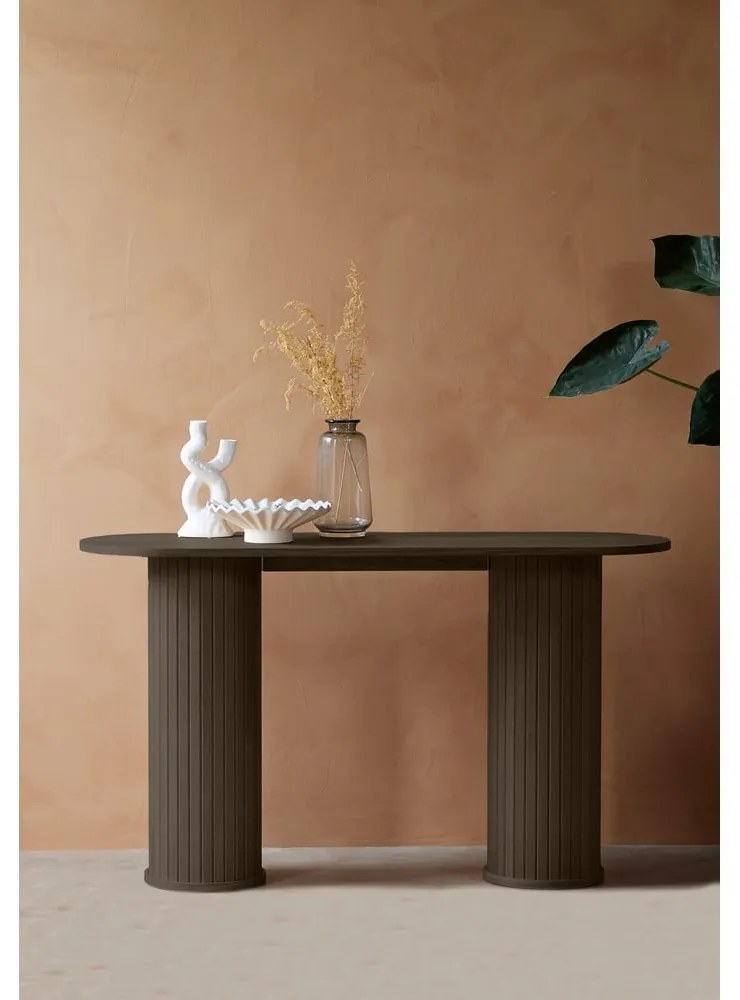 Barna konzolasztal 40x130 cm Nola – Unique Furniture
