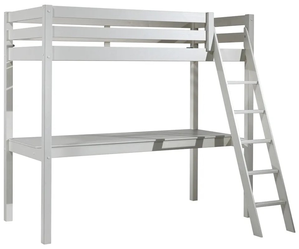 Fehér magasított borovi fenyő gyerekágy 140x200 cm PINO – Vipack