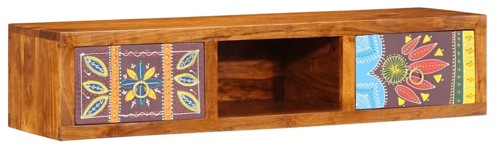 tömör akácfa többszínű TV-szekrény 100x30x22