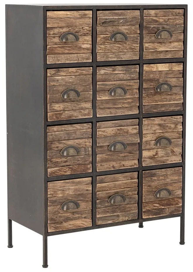 Fekete-barna fém komód 60,5x92x33,5 cm Matteo – Bloomingville