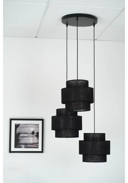 Brilagi - SPACE YUTE 3xE27/15W/230V fekete függeszték kábellel