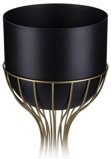 Fém virágcserép LOFT 68x20 cm arany/fekete