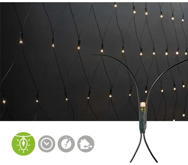 Nedis CLLN320 - LED függöny 320xLED/7 funkcióval 6m IP44 meleg fehér