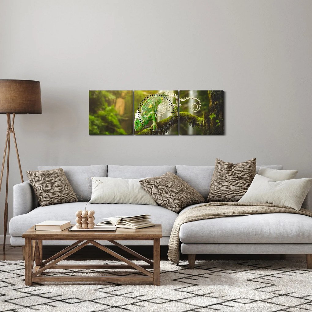 Kaméleon képe (órával) (90x30 cm)
