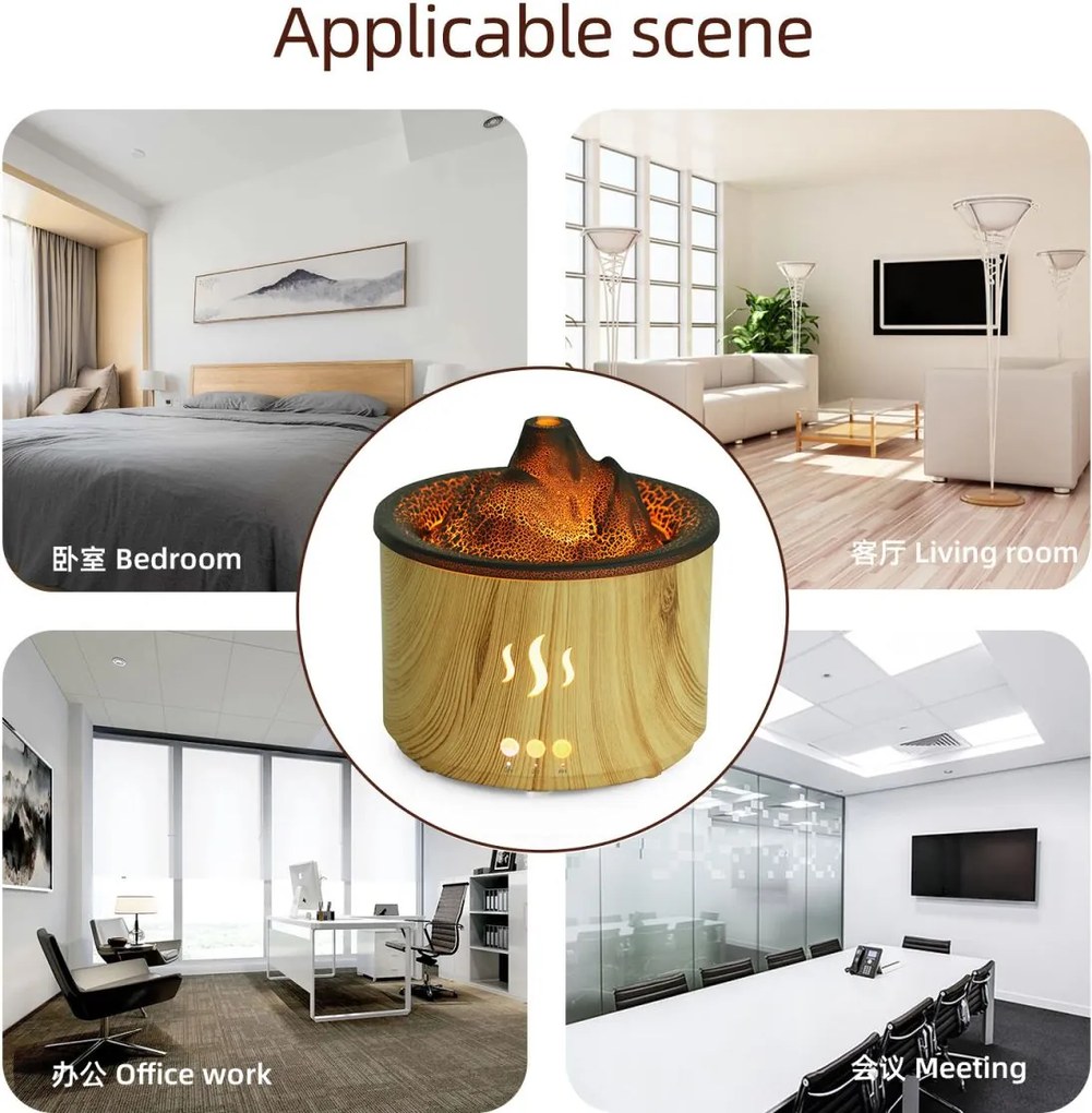 RDF3 aroma diffúzor vulkán formájában - 500 ml - fehér