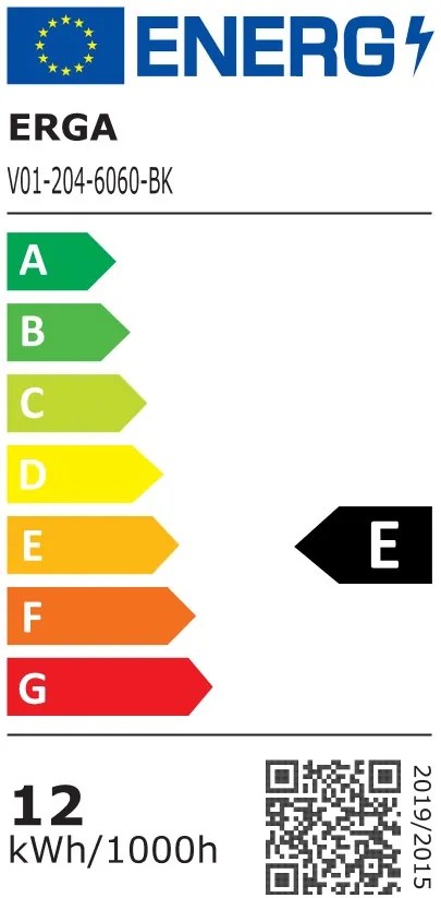 Erga Charlotte, kerek LED tükör 60cm, fekete fém keret, 1380 lm, 6500K, első oldalsó világítás, ERG-V01-204-6060-BK