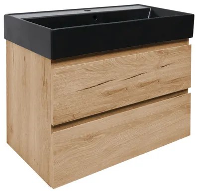 SAT B-Way Fürdőszobaszekrény mosdóval 79x50x45 cm tölgy matt BWAY80OAKU4B