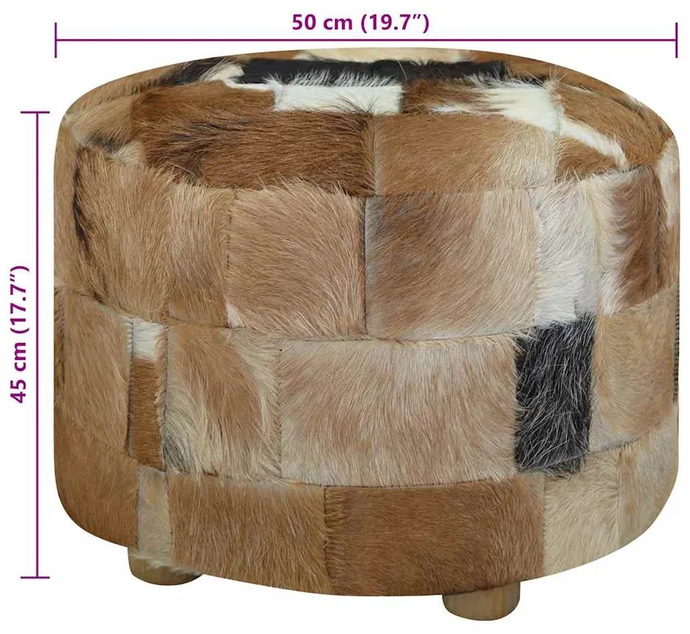 kerek kecskebőr puff 50 x 50 x 45 cm