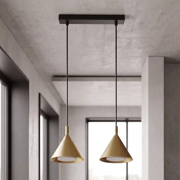BRILAGI - LED Kábeles függőlámpa CONE DOUBLE 2xGX53/15W/230V aranyszínű