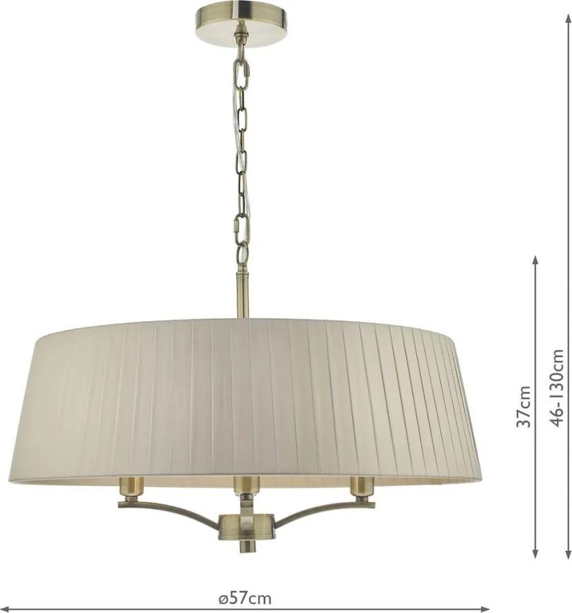 DAR LIGHTING CRI0429 CRISTIN Ernyős Függesztett Lámpa Antik Sárgaréz E14 IP20