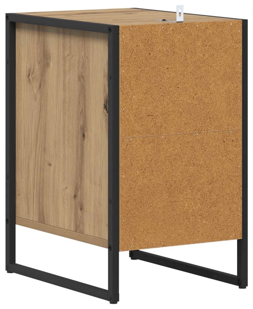 vidaXL Éjjeli asztal fiókkal Művészi tölgy 39,5 x 30 x 50 cm Faanyag