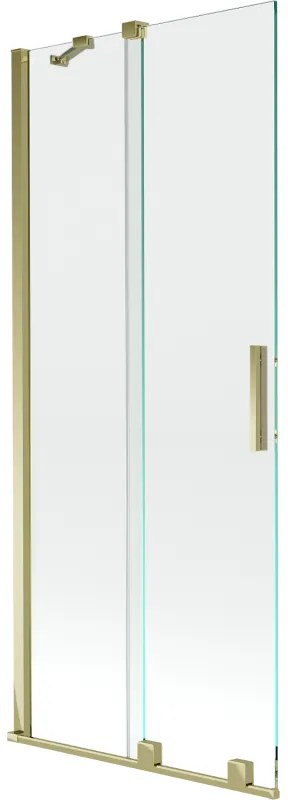 Mexen Velar, 2 szárnyas eltolható kádparaván 85 x 150 cm, 8mm átlátszó üveg, arany matt profil, 896-085-000-01-55