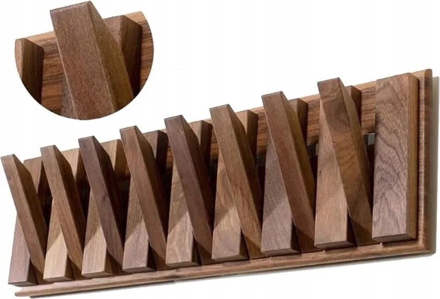 Fa fali akasztó kabátokhoz, zongora panel, 42x17