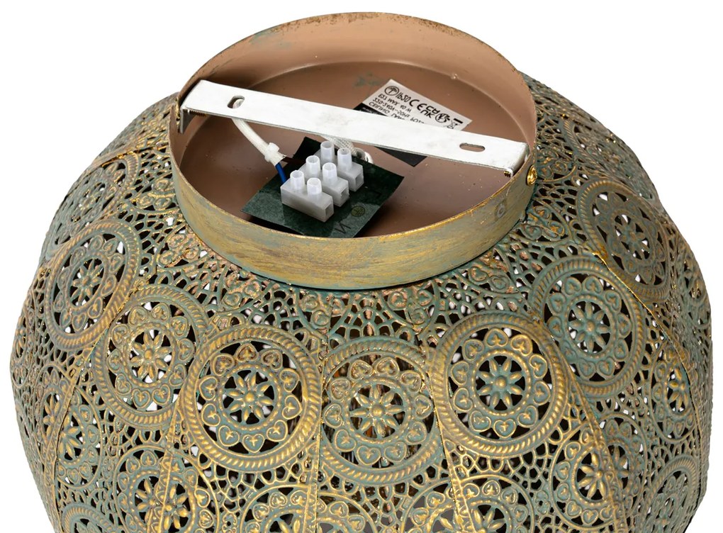 Keleti mennyezeti lámpa arany és zöld színben 28,5 cm - Baloo