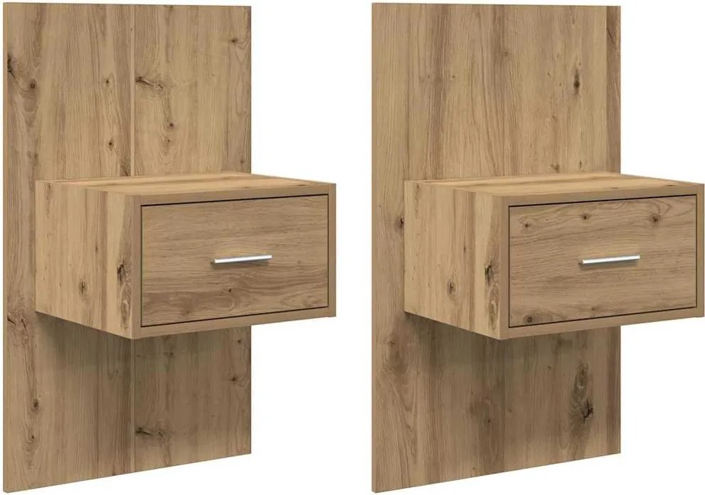 vidaXL Éjjeliszekrény 2 pcs Artisan tölgy 50 x 32,5 x 80cm Faanyag