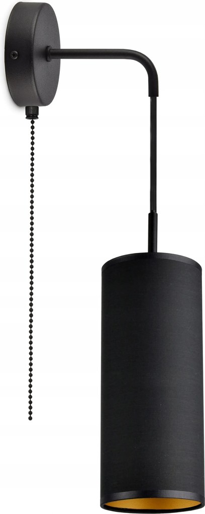 Fali lámpa kapcsolóval Fekete cső