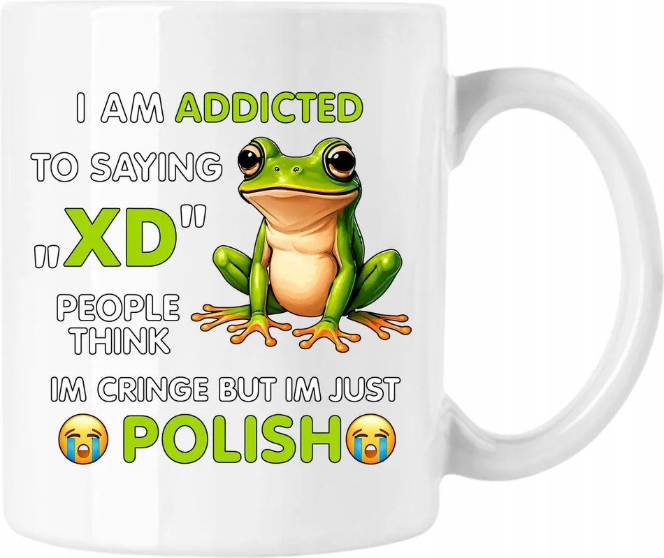 Bögre XD béka lengyel mém vicces fehér 330ml