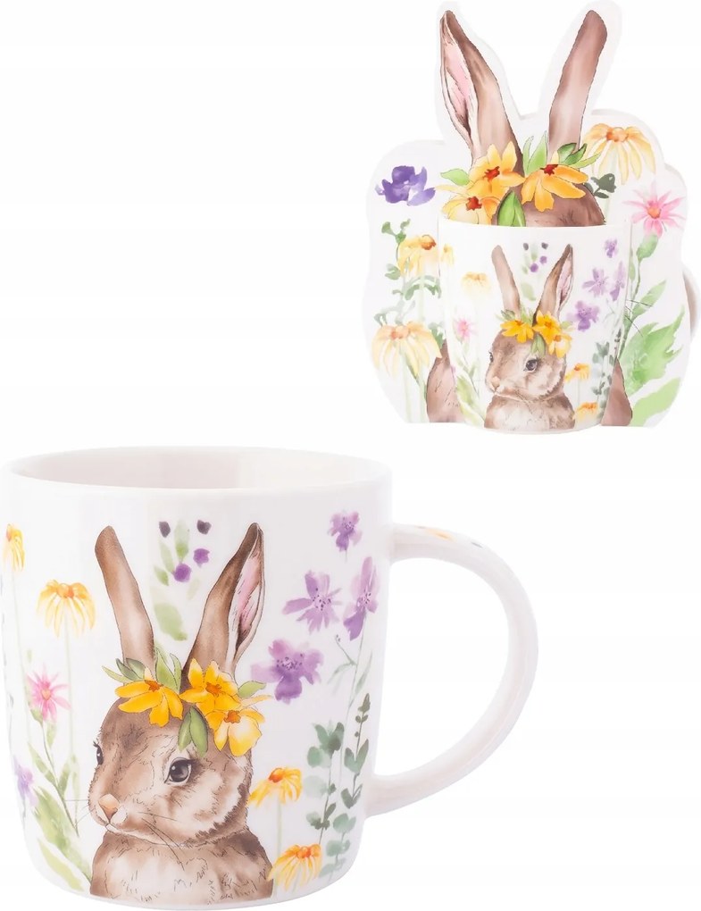 Porcelán bögre 400ml tavaszi húsvéti nyuszi 3