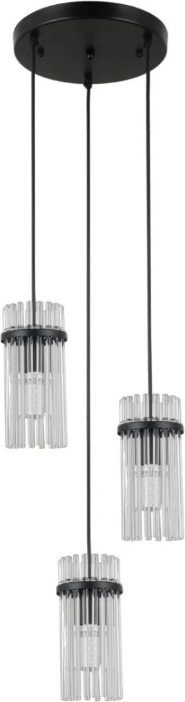 Italux Merto PND-40930-3A-BK Függőlámpa 3x40W/E14 IP20