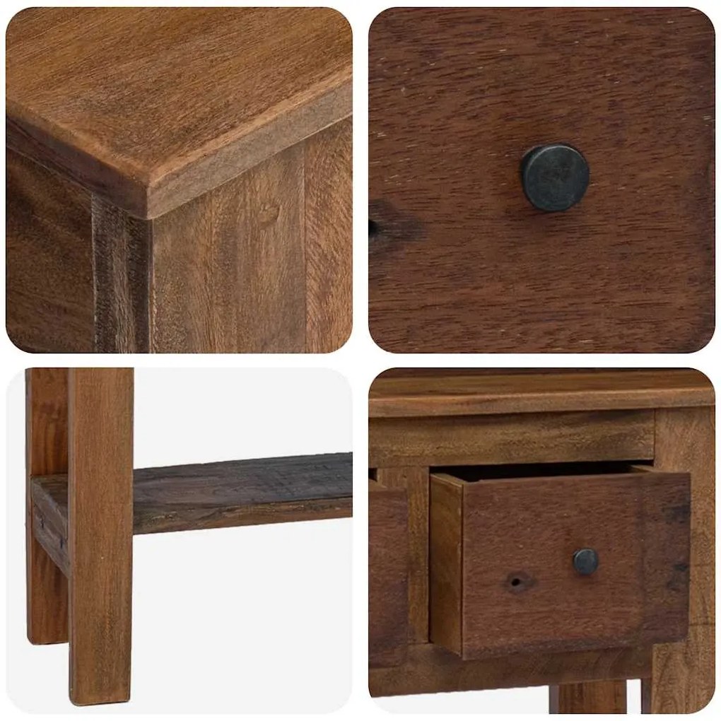 vidaXL vegyes újrahasznosított fa konzolasztal 80 x 35 x 80 cm