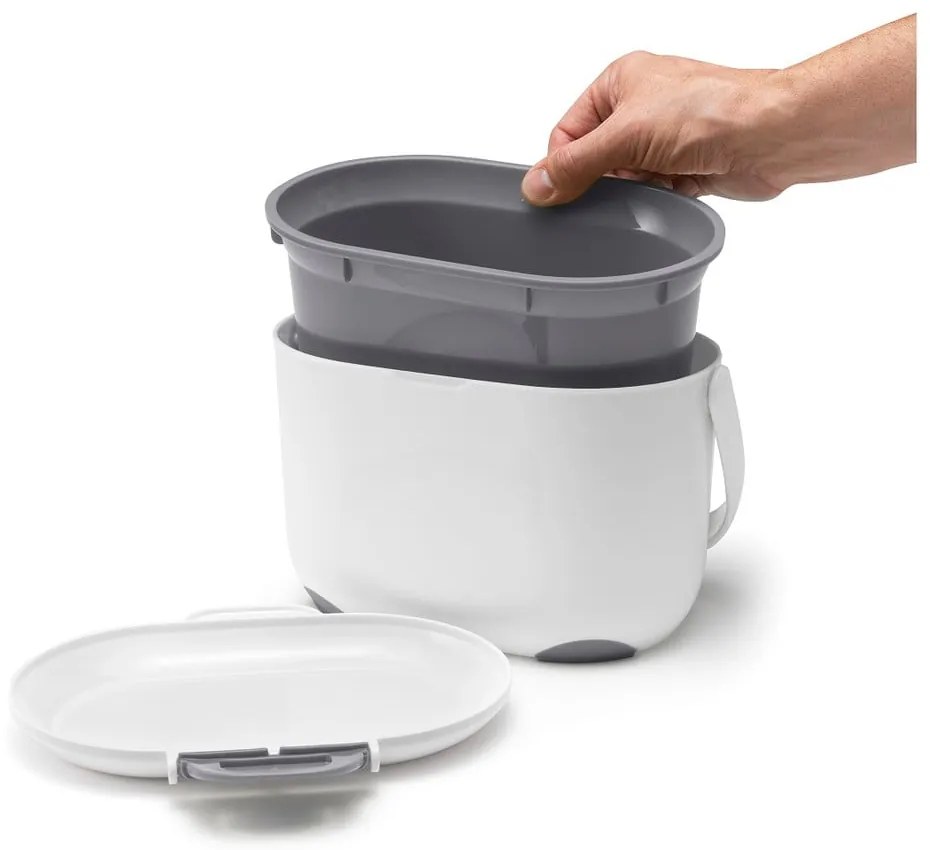 Caddy fehér-szürke komposztálható hulladék gyűjtő, 2,5 l - Addis