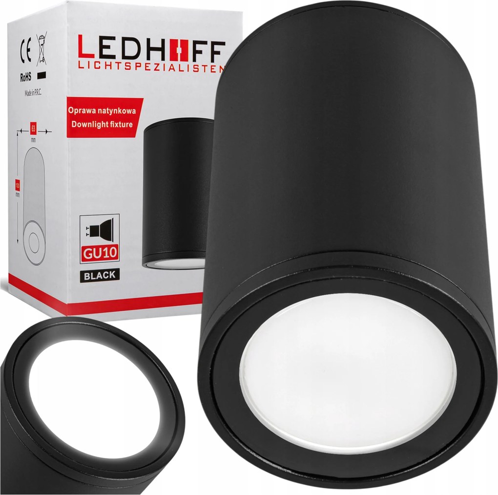 Falra szerelhető Led lámpatest GU10 Tuba Fürdőszoba mennyezeti lámpa Vízálló IP44