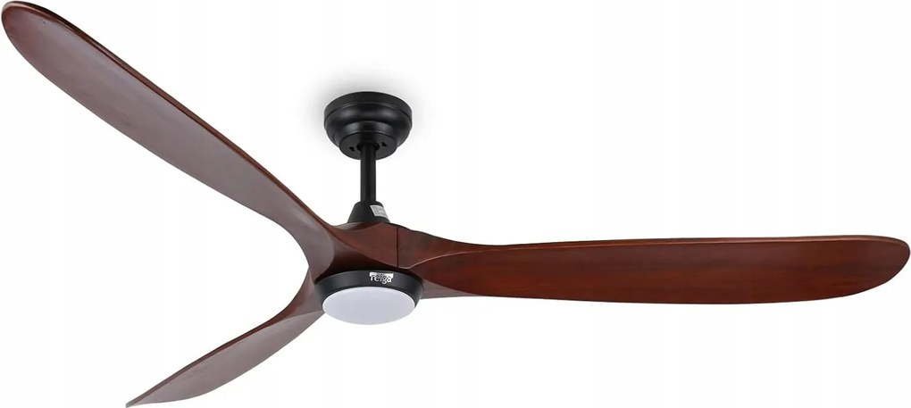 Reiga mennyezeti ventilátor 178 cm tömör fából, Led világítással