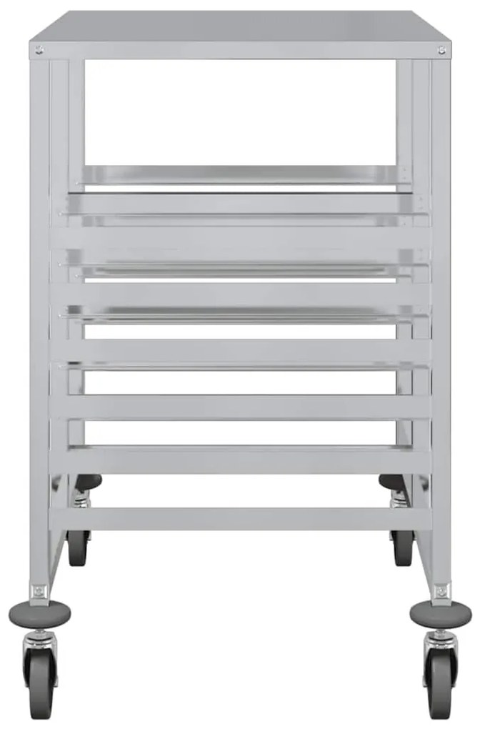 vidaXL rozsdamentes acélból tálcás kocsi 12 GN tárolóval 75x55x87 cm