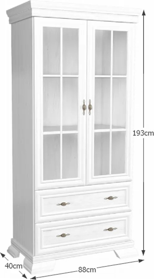 Vitrines szekrény, sosna andersen, KORA KRW2