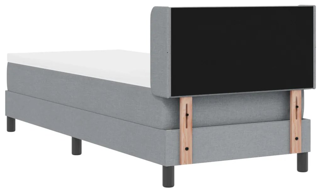 Boxspring ágy matraccal matracmal Világosszürke 80 x 200 cm