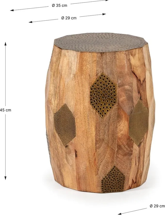 Mangófa kerek tárolóasztal ø 29 cm Fabia – MOME