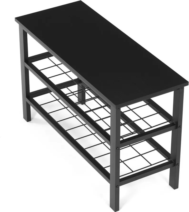 Cipőtartó 2 polccal fekete színben Belföldi Raktárról