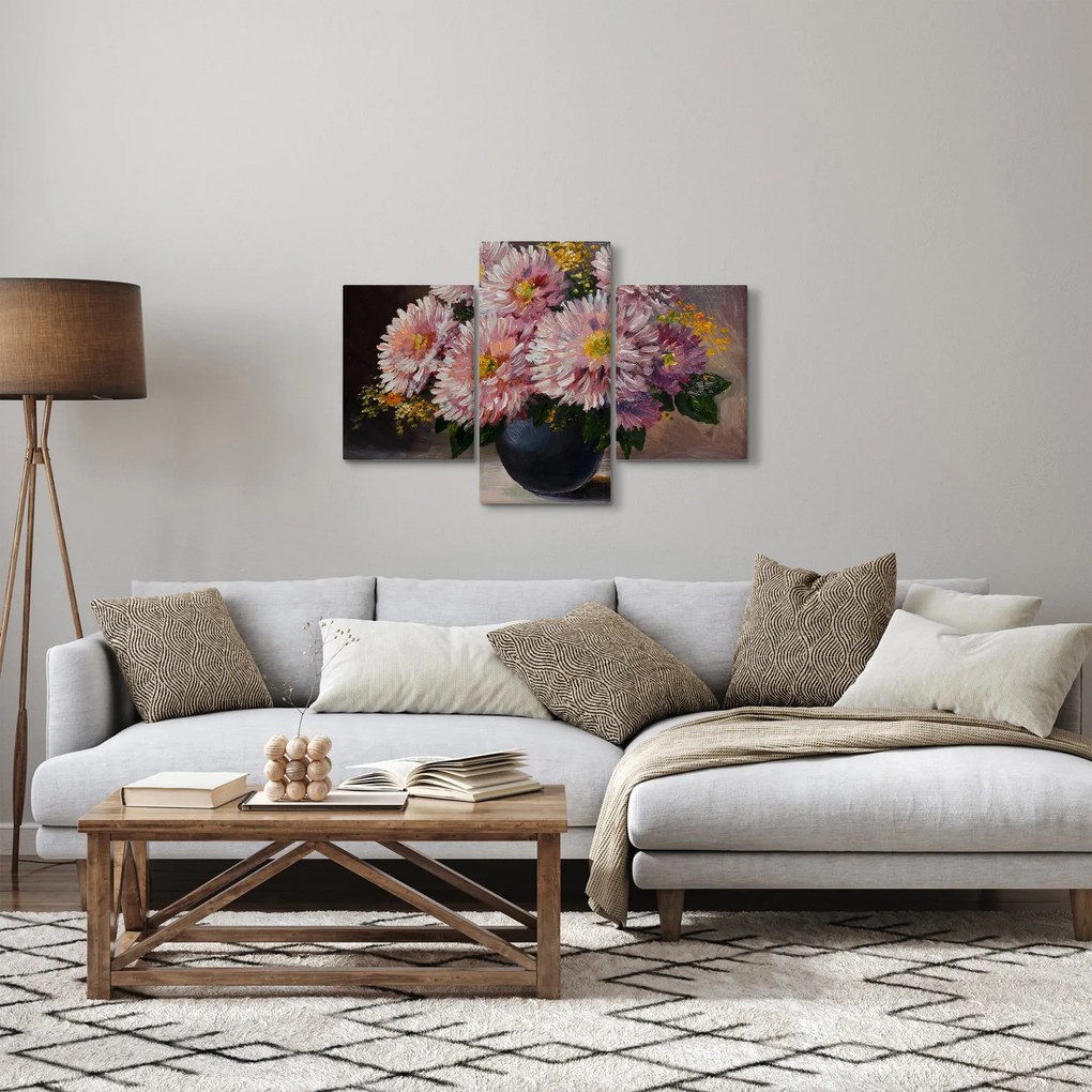 Kép - olajfestmény, virágok a vázában (90x60 cm)