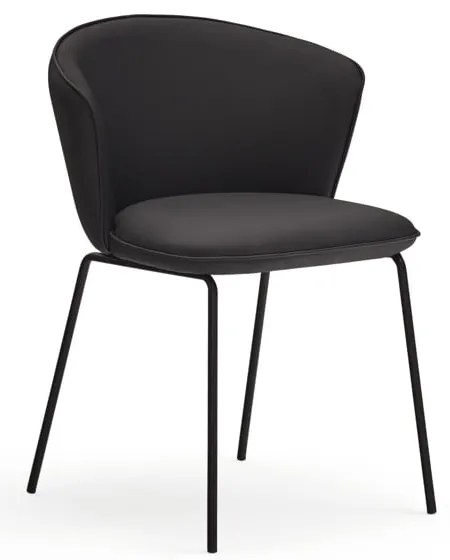 Fekete kárpitozott étkezőfotel szett 2 db-os Add – Teulat