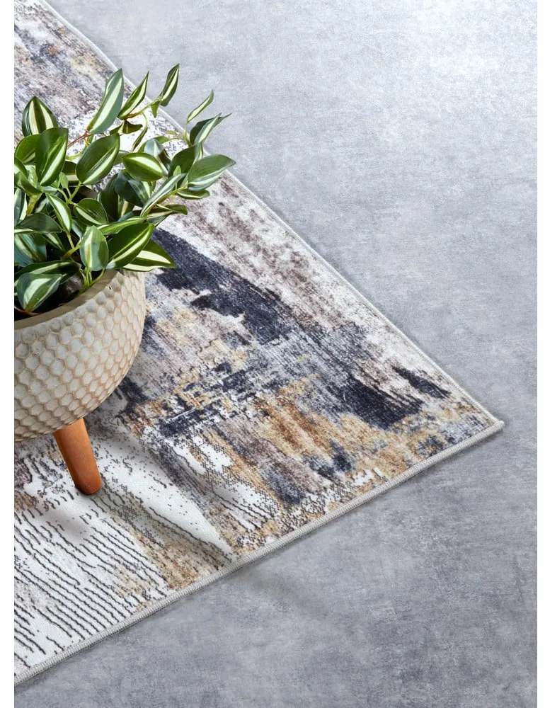 Világosszürke szőnyeg 160x230 cm Malard Anthracite Gold – Elle Decoration
