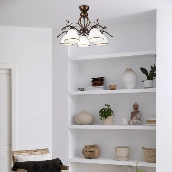 Brilagi - LED Felületre szerelhető csillár ANTICO 5xE27/60W/230V bronz patina